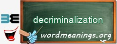 WordMeaning blackboard for decriminalization